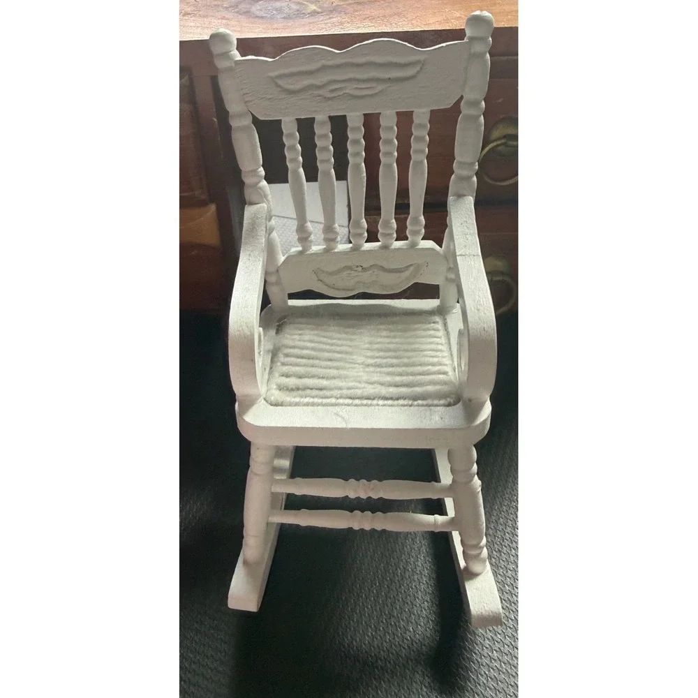 Vintage 1:12‎ Scale Dollhouse Furniture Lot 7pc Desk Chairs Grandfather Clock